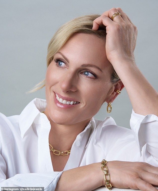 Zara's collection with the luxury brand is described as 'contemporary yet timeless' (pictured modelling for Calleija)