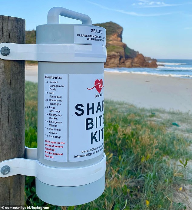 Wanting to help his local community in the event of any future shark bite incidents, Danny set about creating a shark bite kit that would be readily accessible on the beach to anyone who needed it