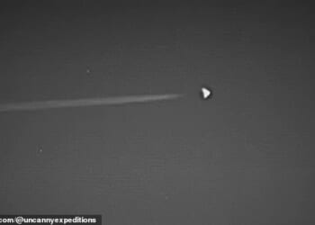 Anders Otteson, a Youtuber and explorer, captured video of a triangle-shaped aircraft flying over Area 51's restricted airspace