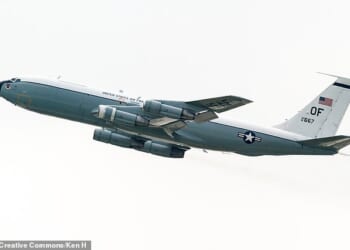 The US Air Force's Boeing WC-135R Constant Phoenix, an aircraft used to detect nuclear activity, was spotted flying across several states on Thursday (STOCK)