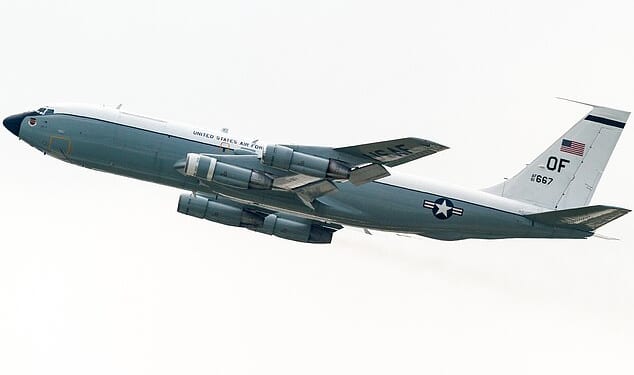 The US Air Force's Boeing WC-135R Constant Phoenix, an aircraft used to detect nuclear activity, was spotted flying across several states on Thursday (STOCK)