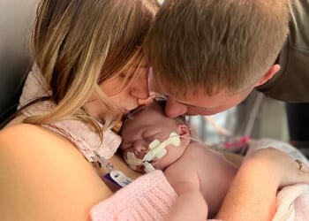 Mr and Mrs Gillibrand with their newborn daughter, Pippa. Her death was 'avoidable,' a coroner has ruled