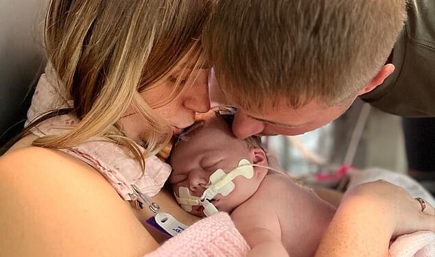 Mr and Mrs Gillibrand with their newborn daughter, Pippa. Her death was 'avoidable,' a coroner has ruled