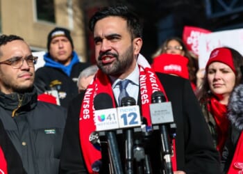 New York City Mayor Zohran Mamdani speaks at a news conference outside University Irving Medical Center on Jan. 12, 2026 in New York City.
