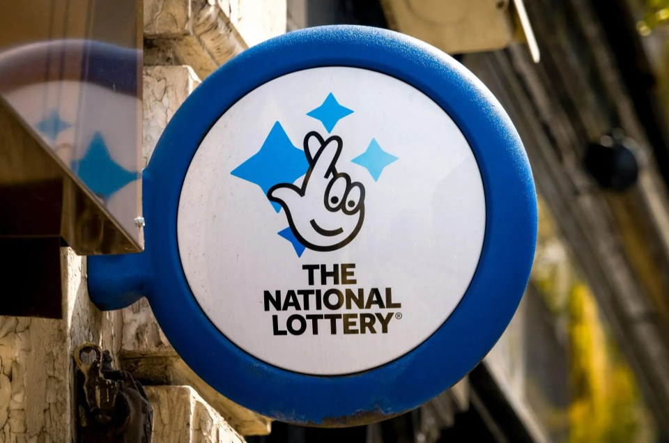 An image collage containing 1 images, Image 1 shows National Lottery sign