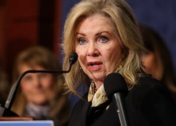 Sen. Marsha Blackburn of Tennessee, pictured in a January 2025 file photo.