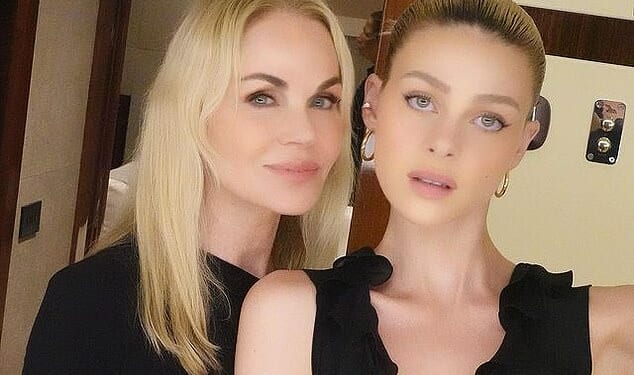Nicola Peltzhas shared a pointed message on Thursday amid her and husband Brooklyn Beckham's ongoing feud with his estranged family  (pictured with mum Claudia Hefner Peltz)