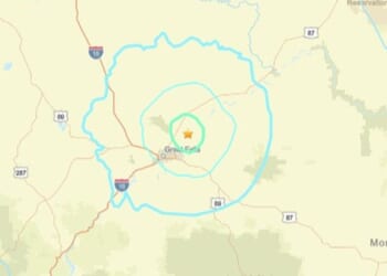 The US Geological Survey (USGS) recorded a 4.2 magnitude quake at 12:41pm MT (2:41pm ET), just seven miles outside of the center of the base located in Great Falls