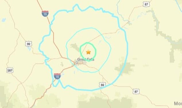 The US Geological Survey (USGS) recorded a 4.2 magnitude quake at 12:41pm MT (2:41pm ET), just seven miles outside of the center of the base located in Great Falls