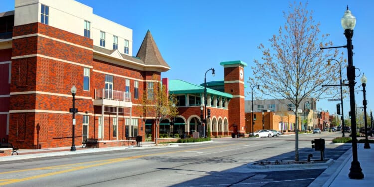 A street in the city of Broken Arrow, Oklahoma.