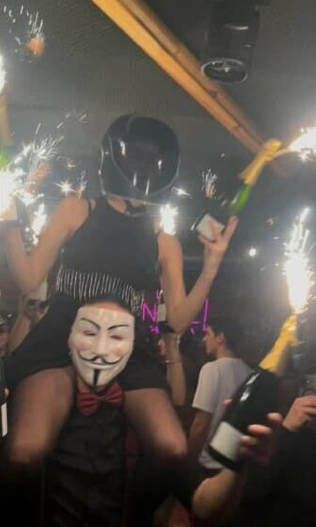 Cyane Panine, 24, was killed in the blaze after fire broke out at the packed club, with footage showing her sitting on a colleague's shoulders holding two champagne bottles fitted with sparklers