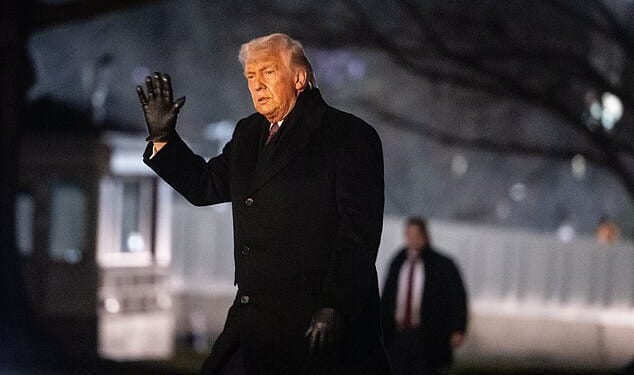 The 34-page National Defence Strategy document, the first since 2022, criticised partners from Europe and Asiafor relying on previous US administrations to subsidise their defence. Pictured: Donald Trump walks on the South Lawn of the White House