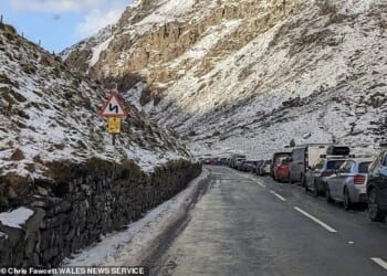 Police have hit out at Instagram-loving tourists for their 'ridiculous' parking on Snowdon while it has been covered with snow