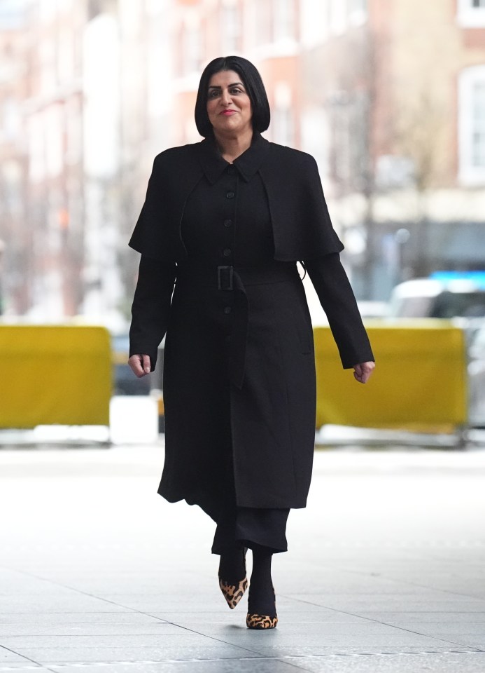 Home Secretary Shabana Mahmood arriving at BBC Broadcasting House.