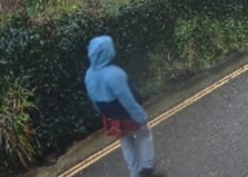 A new CCTV image of Alexander Key at 3.25pm on Saturday, walking past the Wellington Pub on Old Road in Boscastle, in the direction of Boscastle Harbour towards the River Valency