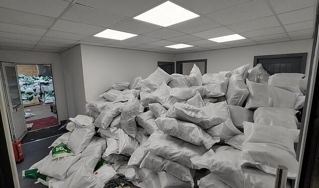 Police have seized a 'record-breaking' £24million haul of cannabis after raiding a rural farm