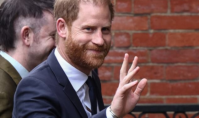 Prince Harry arriving at the High Court in London for the start of his privacy trial, alongside his solicitor Callum Galbraith