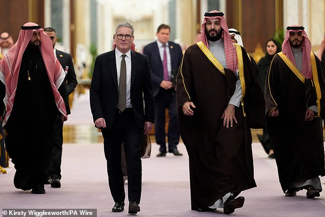 Prime Minister Sir Keir Starmer meets Saudi Arabian Crown Prince Mohammed bin Salman in Riyadh on December 9, 2024