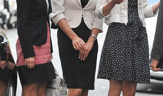 The Princess of Wales reportedly celebrated her 44th birthday by having lunch at a 'teeny' Berkshire bistro with her mother Carole and sister Pippa (file photo of the trio pictured in 2011)