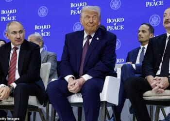 Centre-stage, Mr Trump sat surrounded by his ¿Board of Peace¿ that will try to rebuild flattened Gaza. What a line-up. It could have been a collection of Bosphorus masseurs and Central-Asia police chiefs, writes Quentin Letts