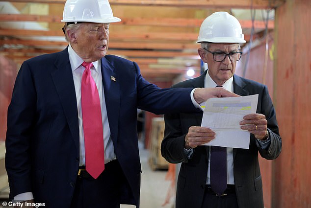 The president and Powell toured the Federal Reserve's $2.5 billion renovation in July
