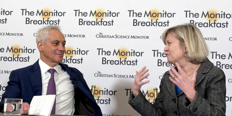 Rahm Emanuel for president? A Monitor event with Chicago’s former mayor.