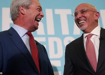 Former Tory chancellor Nadhim Zahawi was all smiles as he posed alongside Nigel Farage, despite having once branded his vision for Britain as 'frightening'