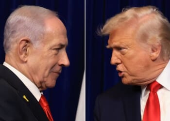 A phone call Wednesday between Israeli Prime Minister Benjamin Netanyahu, left, and President Donald Trump, right, reportedly averted a U.S. strike on Iran.