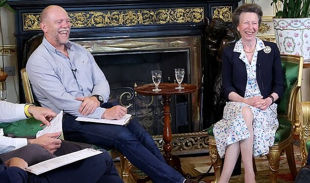 Royal fans praised the heartwarming bond between Mike Tindall (left) and Princess Anne (right) after the pair shared a hilarious exchange during a special episode of Mike's podcast, The Good, The Bad & The Rugby, recorded in September 2023