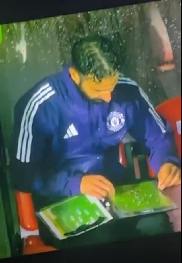 Ruben Amorim was blasted across social media after footage emerged of him using coaching magnets in the dugout during Manchester United's defeat to Grimsby earlier this season