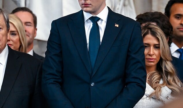 Barron Trump phoned the City of London Police from the US and told a call handler: 'I just got a call from a girl I know. She's getting beaten up'. The man accused of raping the woman was 'upset' that she had been texting Barron