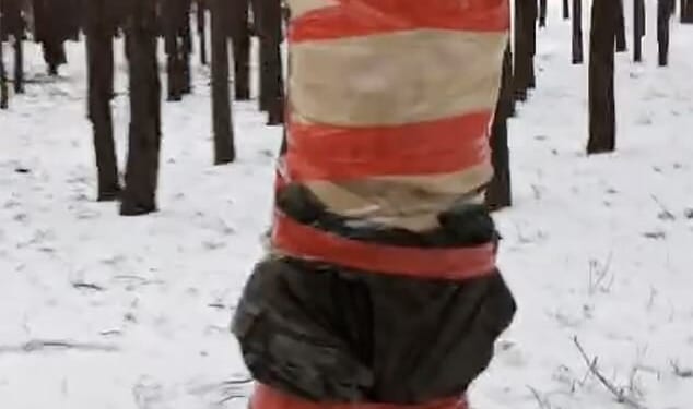 The men were subjected to the horrific torture in the biting cold