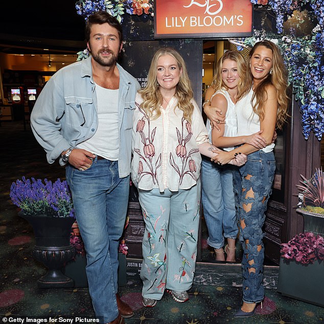 Reynolds also claimed Baldoni had tension with others involved with the film. 'Every cast member and key crew member (including Colleen) won't be in the same room as the guy,' he wrote; Lively seen with Hoover and her co-stars Brandon Sklenar and Isabela Ferrer