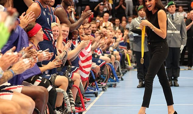 Meghan, who awarded Team USA their medals for Wheelchair Basketball at the 2023 Invictus Games in Dusseldorf, is reportedly contemplating returning to Britain for the Games this July