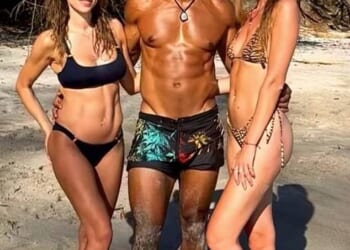 David Haye with Una Healy (left) and Sian Osborne. Haye and Osborne were in an open relationship when Healy dated him