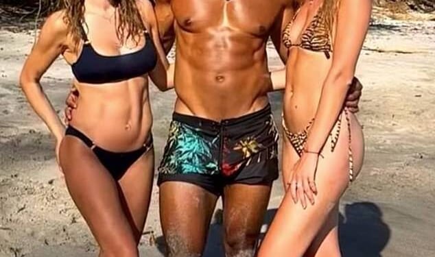 David Haye with Una Healy (left) and Sian Osborne. Haye and Osborne were in an open relationship when Healy dated him