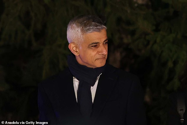 Sir Sadiq Khan attends the Christmas tree ceremony at Trafalgar Square on December 4, 2025