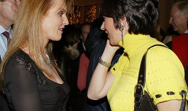 Sarah Ferguson and Ghislane Maxwell attend the Opening of the Asprey Flagship Store on 5th Avenue December 8, 2003 in New York City