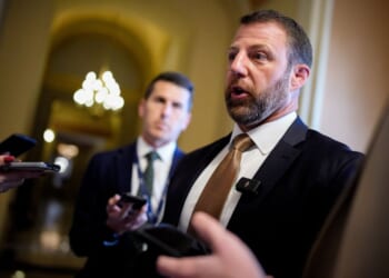 GOP Sen. Markwayne Mullin of Oklahoma, seen speaking to reporters in a file photo dated Oct. 15, provided some interesting behind-the-scenes information Wednesday about how Democrats behave in private, as opposed to what they say when the news cameras are rolling.
