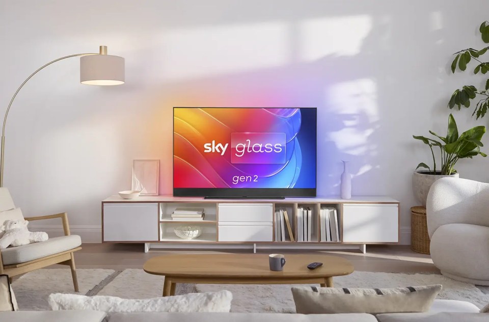 Sky Glass Gen 2 TV in a living room.