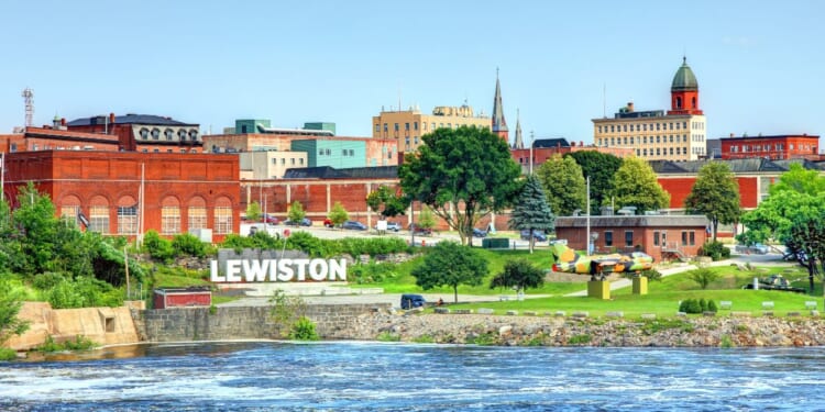 A view of Lewiston, Maine, the second most populous city in Maine.