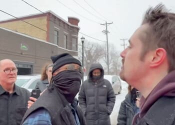 A group in Minneapolis harasses conservative journalist Nick Sortor.