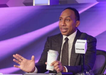 Stephen A. Smith broadcasts from SiriusXM's LA Studios on Dec. 8, 2025, in Los Angeles, California.