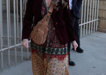 Stone-faced Melissa Gilbert was seen walking into her husband's pretrial hearing on Tuesday, arriving nearly an hour early before it was due to start