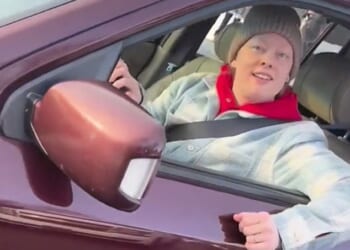 The footage allegedly recorded by ICE agent Jonathan 'Jon' Ross shows how Renee Nicole Good (pictured in her car) and her wife apparently taunted ICE agents in the lead up to the fatal shooting