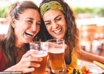 A study found that those who drink small amounts of alcohol do not appear to have a higher risk of coronary heart disease, stroke or sudden cardiac death than those who abstain (picture posed by models)
