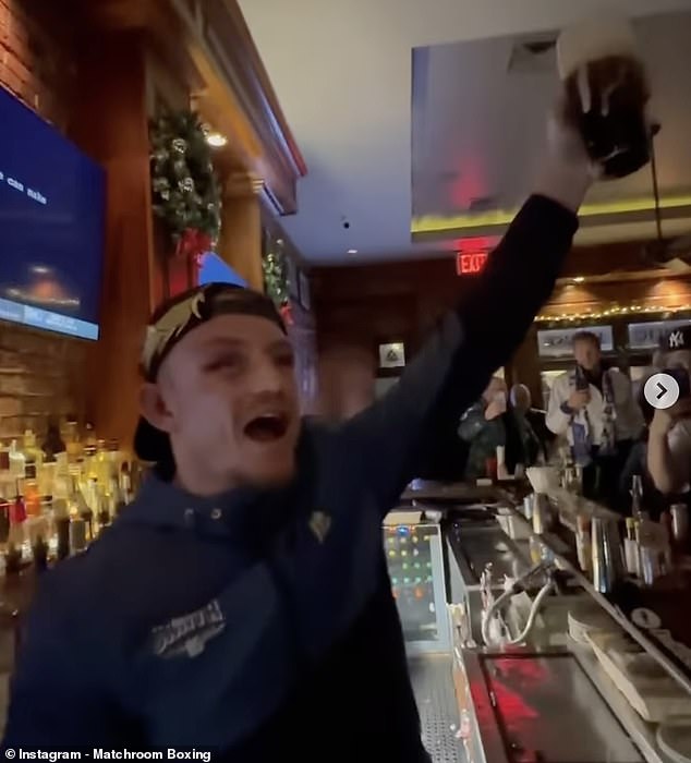 Smith celebrated by drinking Guinness with fans in McMahon's Public House in New York