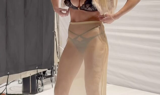 Sydney Sweeney flaunted her ample assets in behind-the-scenes footage of a recent lingerie photoshoot after launching her brand Syrn