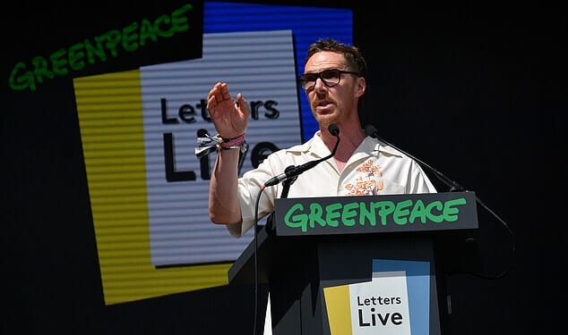 The Sherlock star is a Greenpeace ambassador who's protested with Extinction Rebellion campaigners and urged film studios to go green