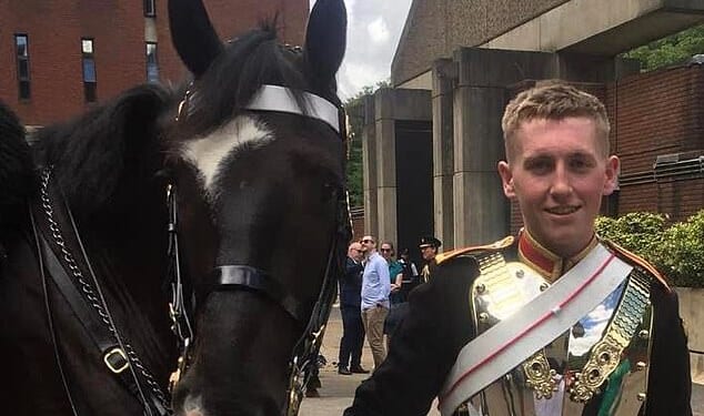 Trooper Jack Burnell-Williams (pictured) was 18 when he was pronounced dead at Hyde Park Barracks in London - less than a fortnight after he walked in Her Majesty’s funeral procession in 2022